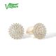 VISTOSO Gold Earrings For Women 9K 375 Yellow Gold Sparkling White Cubic Zirconia Stud Earrings Wedding Engagement Fine Jewelry