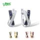 VISTOSO Gold Earrings For Women Genuine 14K 585 White Yellow Rose Gold Blue Sapphire Emerald Ruby Earrings Fine Jewelry