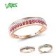 VISTOSO 14K Rose Gold Ring Diamond  Ruby Sapphire Emerald Engagement Anniversary Chic Fine Jewelry