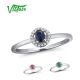 VISTOSO 14K White Gold Rings Diamond  Sapphire Ruby Emerald Engagement Anniversary Fine Jewelry