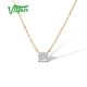 VISTOSO Genuine 9K 375 Yellow And White Gold Necklace For Women Sparkling Diamond Delicate Chic Wedding Anniversary Fine Jewelry