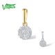 VISTOSO Authentic 14K 585 Yellow/White Gold Pendants For Women Small Round Circle Sparkling Diamond Pendant Fine Jewelry