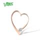 VISTOSO Pure 14K 585 Rose Gold For Women Love Heart Sparkling Diamond Geometric Wedding Gifts Trendy Fine Jewelry