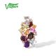 VISTOSO Real 14K 585 Rose Gold Colorful Cluster Pendant For Women Sparkling Diamond Multi Gems Stone Gorgeous Fine Jewelry