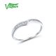 VISTOSO Gold Rings For Women Genuine 9K 375 White Gold Ring Sparkling White Cubic Zirconia Band Ring Sample Style Fine Jewelry