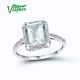 VISTOSO 14K 585 White/Yellow Gold Rings For Women Shiny Diamond Limpid Green Amethyst Anniversary Classic Fine Jewelry