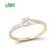 VISTOSO Gold Rings For Women Genuine 9K 375 Yellow Gold Ring Sparkling White CZ Promise Band Rings Anniversary Fine Jewelry