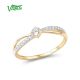 VISTOSO Gold Rings For Women Genuine 9K 375 Yellow Gold Ring Sparkling White CZ Promise Band Rings Anniversary Fine Jewelry