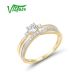 VISTOSO Gold Rings For Women Genuine 9K 375 Yellow Gold Ring Sparkling White CZ Promise Band Rings Anniversary Fine Jewelry