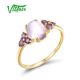 VISTOSO 14K 585 Yellow Gold Rings Amethyst Fine Jewelry