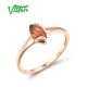 VISTOSO 14K 585 Rose Gold Real Natural Garnet Marquise Elegant Dainty Rings